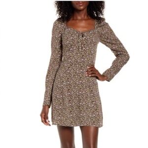 BP. By Nordstrom Floral Puff Sleeve Dress, Size XXS  Green Thyme Floral NWT